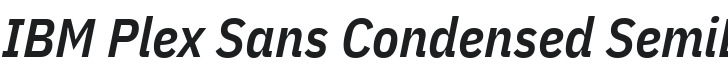 IBM Plex Sans Condensed SemiBold Italic Font Preview