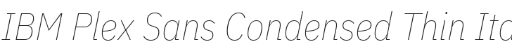 IBM Plex Sans Condensed Thin Italic Font Preview