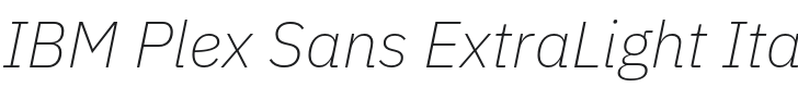 IBM Plex Sans ExtraLight Italic Font Preview