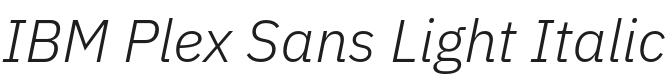IBM Plex Sans Light Italic Font Preview