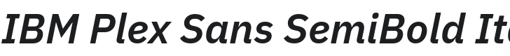 IBM Plex Sans SemiBold Italic Font Preview