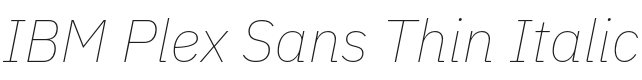 IBM Plex Sans Thin Italic Font Preview
