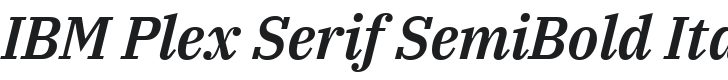 IBM Plex Serif SemiBold Italic Font Preview
