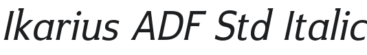 IkariusADFStd-Italic Font Preview