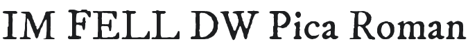 IM FELL DW Pica Font Preview