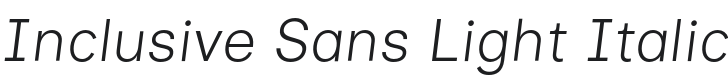 Inclusive Sans Light Italic Font Preview