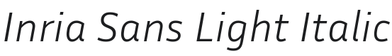 Inria Sans Light Italic Font Preview