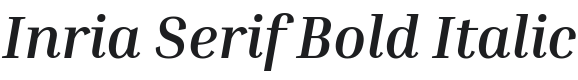 Inria Serif Bold Italic Font Preview