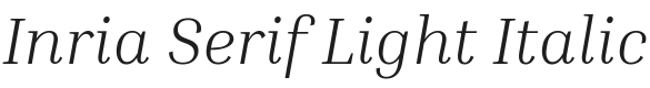 Inria Serif Light Italic Font Preview
