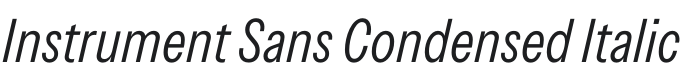 Instrument Sans Condensed Italic Font Preview
