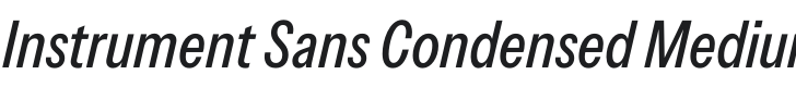 Instrument Sans Condensed Medium Italic Font Preview