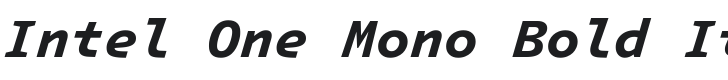 Intel One Mono Bold Italic Font Preview