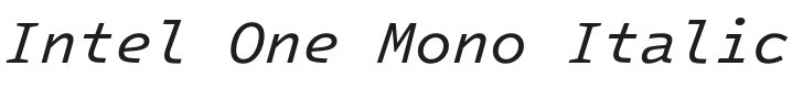 Intel One Mono Italic Font Preview