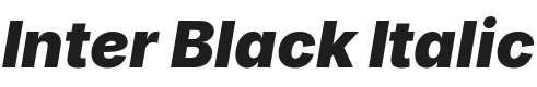 Inter Black Italic Font Preview