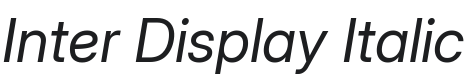 Inter Display Italic Font Preview