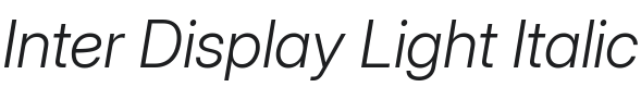 Inter Display Light Italic Font Preview