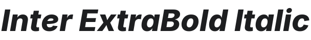 Inter ExtraBold Italic Font Preview