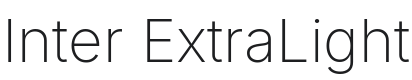 Inter ExtraLight Font Preview