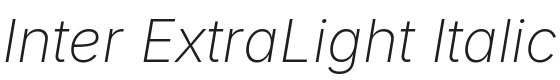 Inter ExtraLight Italic Font Preview