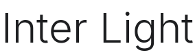 Inter Light Font Preview