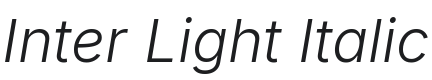Inter Light Italic Font Preview