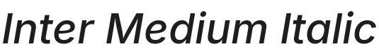 Inter Medium Italic Font Preview