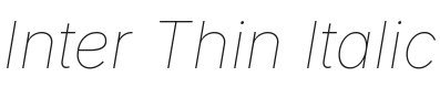 Inter Thin Italic Font Preview