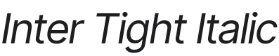 Inter Tight Italic Font Preview