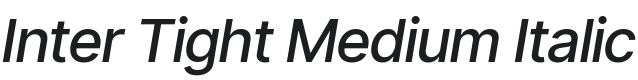 Inter Tight Medium Italic Font Preview