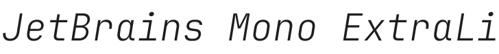 JetBrains Mono ExtraLight Italic Font Preview