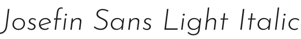 Josefin Sans Light Italic Font Preview