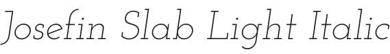 Josefin Slab Light Italic Font Preview