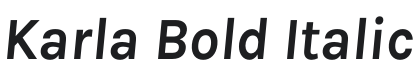 Karla Bold Italic Font Preview
