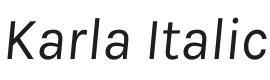 Karla Italic Font Preview