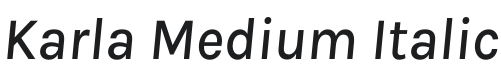 Karla Medium Italic Font Preview