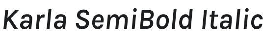 Karla SemiBold Italic Font Preview
