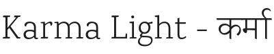 Karma Light Font Preview