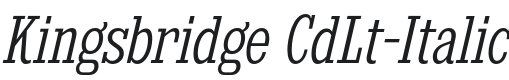 Kingsbridge CdLt-Italic Font Preview
