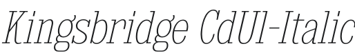 Kingsbridge CdUl-Italic Font Preview