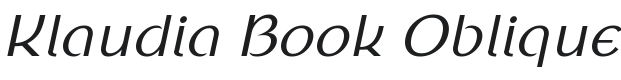 Klaudia Book Oblique Font Preview