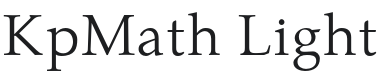 KpMath Light Font Preview