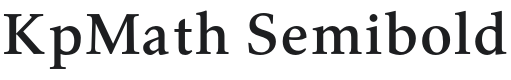 KpMath Semibold Font Preview