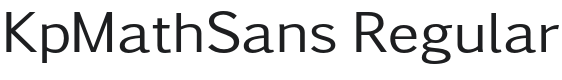 KpMathSans Regular Font Preview