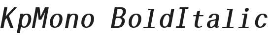 KpMono BoldItalic Font Preview