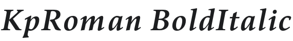 KpRoman BoldItalic Font Preview