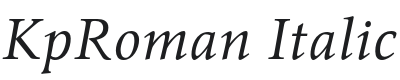 KpRoman Italic Font Preview