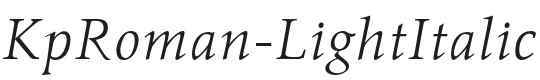 KpRoman-LightItalic Font Preview