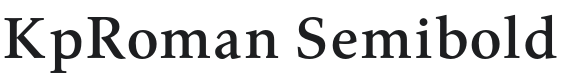 KpRoman Semibold Font Preview