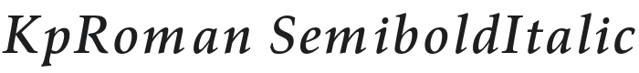 KpRoman SemiboldItalic Font Preview