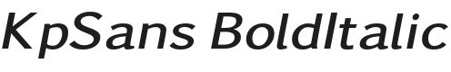 KpSans BoldItalic Font Preview
